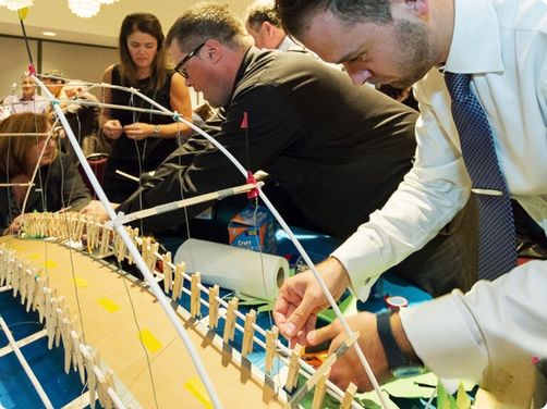 bridge building team work